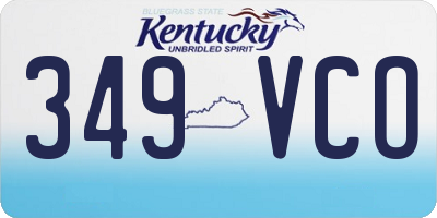 KY license plate 349VCO