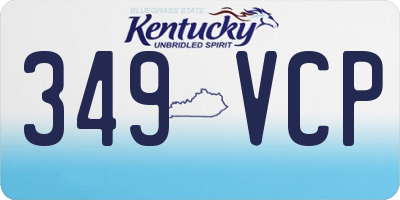 KY license plate 349VCP