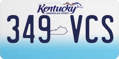 KY license plate 349VCS