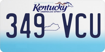 KY license plate 349VCU