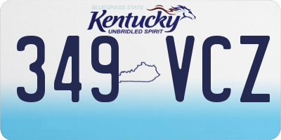 KY license plate 349VCZ