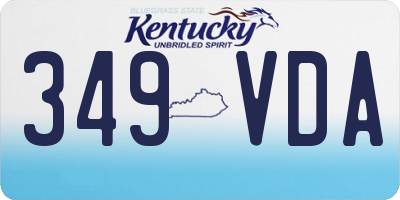 KY license plate 349VDA