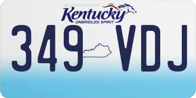 KY license plate 349VDJ