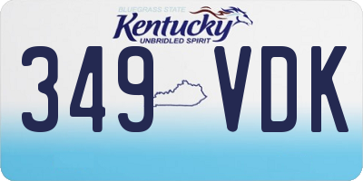 KY license plate 349VDK