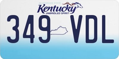 KY license plate 349VDL