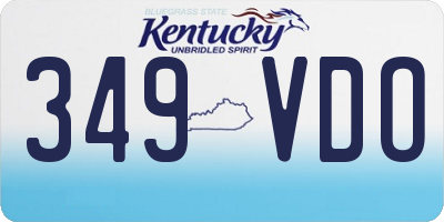 KY license plate 349VDO