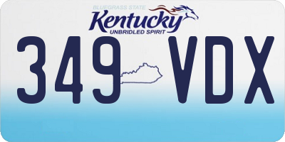 KY license plate 349VDX