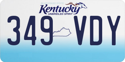 KY license plate 349VDY