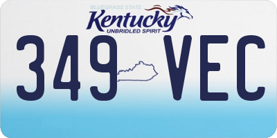 KY license plate 349VEC