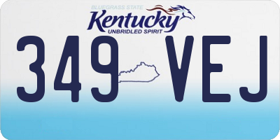 KY license plate 349VEJ
