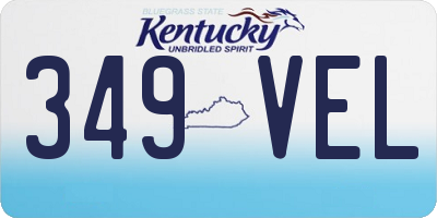 KY license plate 349VEL