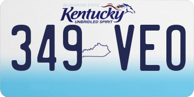 KY license plate 349VEO