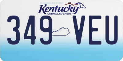 KY license plate 349VEU