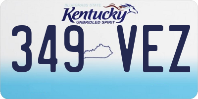 KY license plate 349VEZ