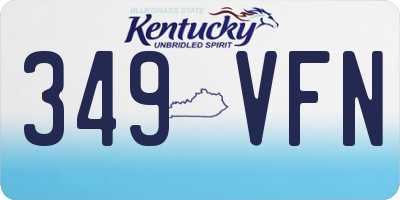 KY license plate 349VFN
