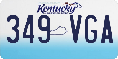 KY license plate 349VGA