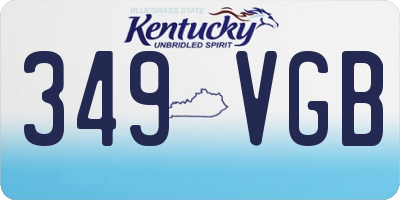 KY license plate 349VGB