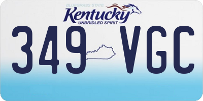 KY license plate 349VGC