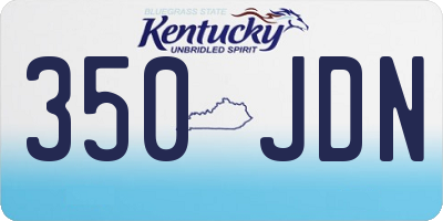 KY license plate 350JDN