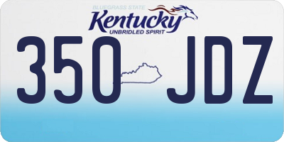 KY license plate 350JDZ