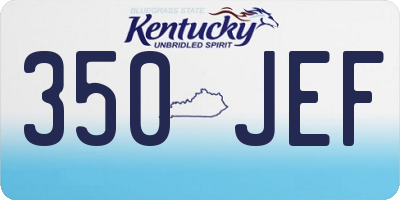 KY license plate 350JEF
