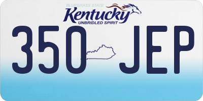 KY license plate 350JEP