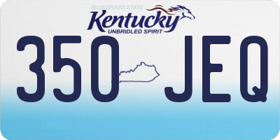 KY license plate 350JEQ