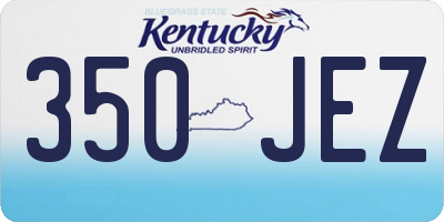 KY license plate 350JEZ
