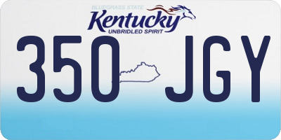 KY license plate 350JGY