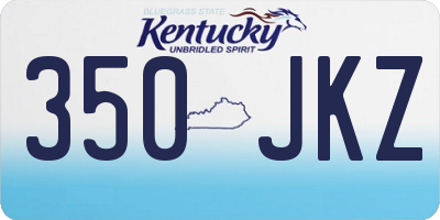 KY license plate 350JKZ