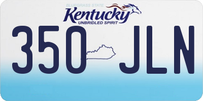 KY license plate 350JLN
