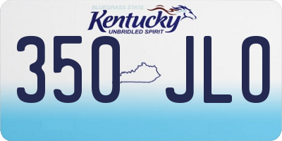 KY license plate 350JLO