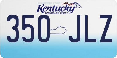 KY license plate 350JLZ