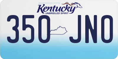 KY license plate 350JNO