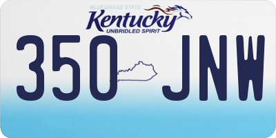 KY license plate 350JNW