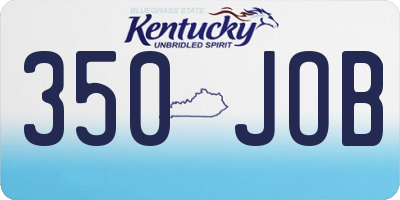 KY license plate 350JOB