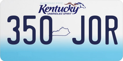 KY license plate 350JOR