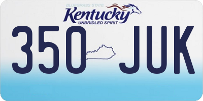 KY license plate 350JUK