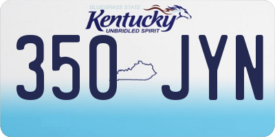 KY license plate 350JYN