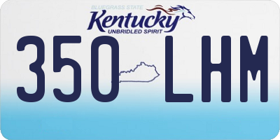 KY license plate 350LHM