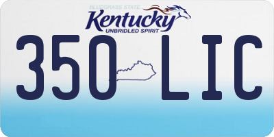 KY license plate 350LIC