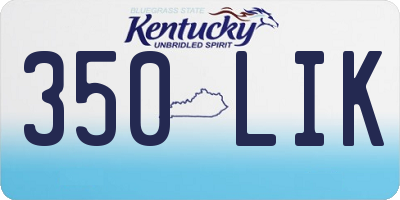 KY license plate 350LIK