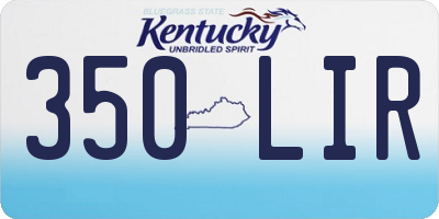 KY license plate 350LIR