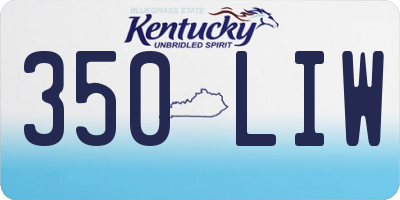 KY license plate 350LIW