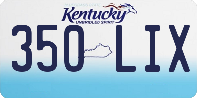 KY license plate 350LIX