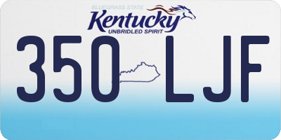 KY license plate 350LJF