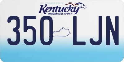 KY license plate 350LJN