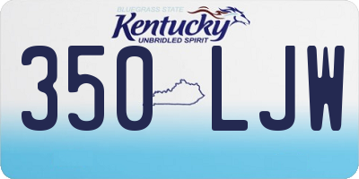 KY license plate 350LJW