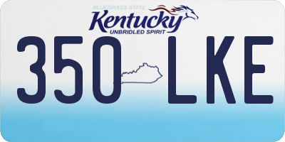 KY license plate 350LKE