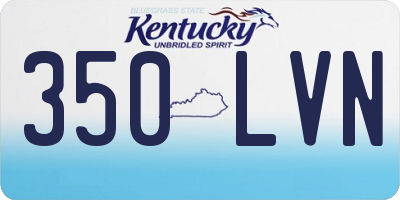 KY license plate 350LVN